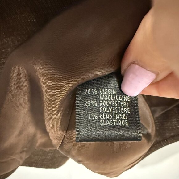 Lafayette 148 New York‎ Brown Wool Blend Blazer Size 8 - Picture 4 of 7